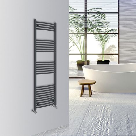 WarmeHaus Curved Bathroom Heated Towel Rail 1600x500mm Anthracite