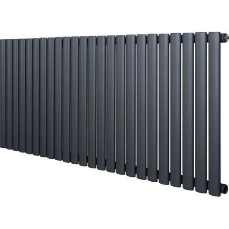 Radiador Ovalado de Columna Simple  Gris Antracita  60x144 cm Acero al Carbono 1369 W  Soportes, Kit, Cepillo  Garantía 15 Años  Calefacción Eficiente y Elegante
