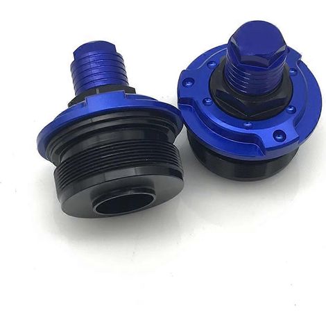 Tapa de tornillo del amortiguador delantero para Yamaha YZF R15 V3, ajustadores de precarga, tornillos de horquilla, accesorios para motocicleta CNC, color azul (1/5)