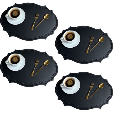 Set De 4 Sous-Plats En Cuir Synthétique Lavables Et Effaçables - Pour Table Ronde Ou Rectangulaire - Usage Intérieur Et Extérieur - 4 Pièces (1/5)