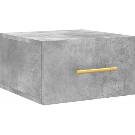 Maison Exclusive - Mesita de noche de pared color gris hormigón 3