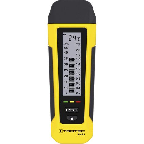 Trotec – Détecteur d'humidité pour bois 6–44 % et matériaux 0,2–2 % – Affichage double échelle – Pointes acier remplaçables – Thermomètre intégré (1/5)