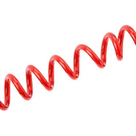 Serrure A Fil - Câble En Acier Spiralé Avec Enrobage Plastique - Pour Moto Scooter Quad Vélo - Longueur Étirée 1,2 M - Rouge (1/5)