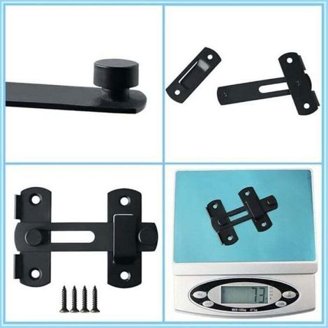 Verrou À Bascule - Acier Inoxydable - Pour Porte Fenêtre Placard Volet - Finition Noir Mat - 1 Pièce (1/4)