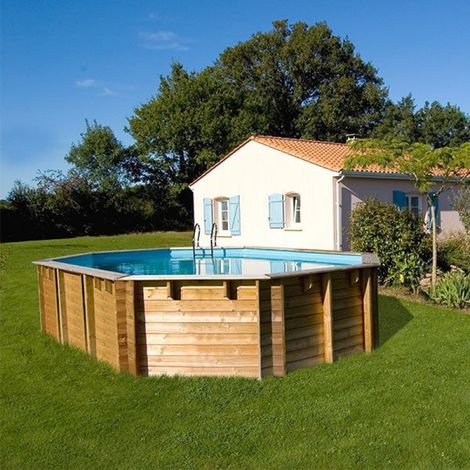 Piscina fuori terra legno Vermela 672x472x146h cm (1/5)