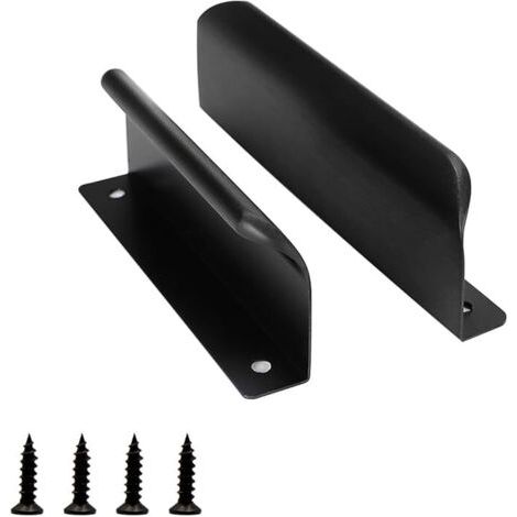 2 Stück Schiebetürgriff, 120mm Schrankgriff Schwarz, Moderner Möbelgriff Schubladengriff, für Kleiderschränke, Schubladen, Balkontüren (1/5)