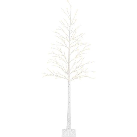 Sapin de Noël en bouleau Blanc 25 x 25 x 240 cm Plastique vidaXL (1/5)