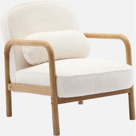 Poltrona scandinava arrotondata in legno di hevea