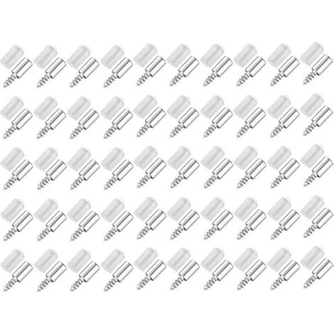 50 soportes de tornillos autorroscantes para estantes, soportes para laminado de gabinetes, para estantes de vidrio, etc. (1/5)