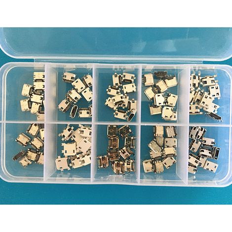 Mehrmodell-Set mit weiblichen USB-Ladeanschlussstiften, SMT-Buchse (1/2)