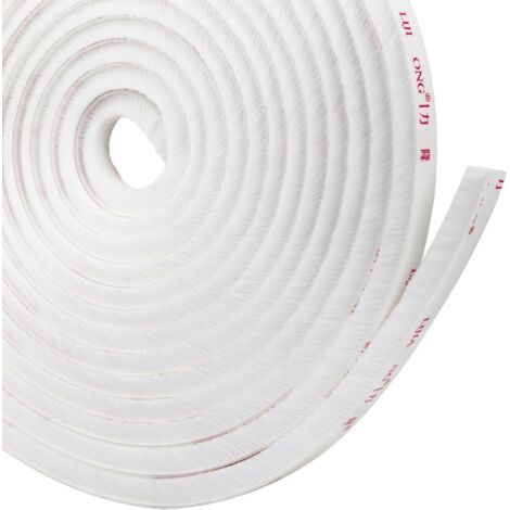 [JAMAIS UTILISÉ]Bande de Brosse Autocollante Résistant au vent Anti-poussière pour Fenêtres et Portes Coulissantes 10mx 9mm x 9mm Blanc (1/4)