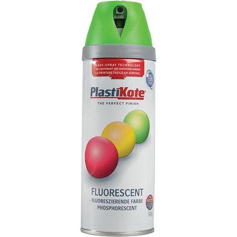 PlastiKote Twist & Spray Fluorescent Green Aerosol Paint – 400ml
