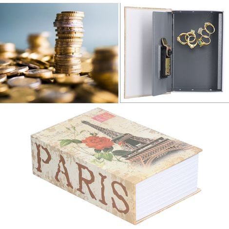 Coffre-fort Livre Miniature en Acier Inoxydable pour Bureau et Domicile (1/5)