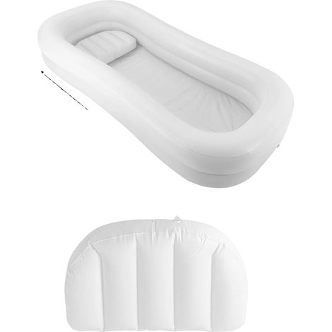 Bañera inflable, bomba de aire eléctrica, diseño portátil, color blanco. (1/2)