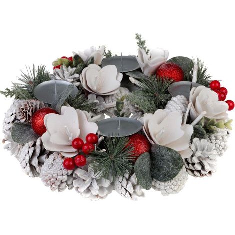 Kranz MagicHome Weihnachten, natur, weiß, Advents-, 30 cm (1/4)