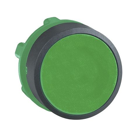 Cabeza de botón de plástico plana, verde, sin marcar, Harmony XB5