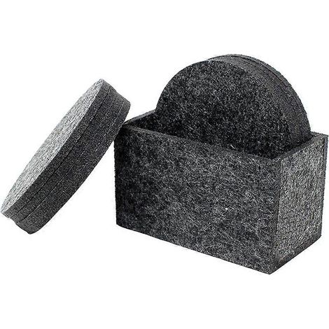 Sets de table ronds gris foncé résistants à la chaleur, isolants, antidérapants et absorbants, protègent vos meubles. Dimensions : 10 x 10 x 0,5 cm (1 lot). (1/5)
