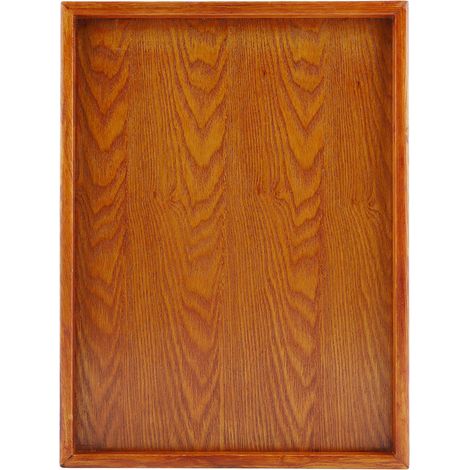 Rechteckiges Teetablett aus Holz, Präsentationsständer, Tischtablett, Snacktablett, Speiseschale, Aufbewahrungstablett, Hotel/Zuhause (36 x 27 cm) (1/5)