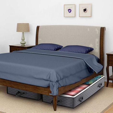 Lot de 5 Sac de Rangement, 90L Tissu Non Tissé, Fenêtre Transparente, Fermeture Éclair Métal, Pour Sous Lit Dressing (1/5)