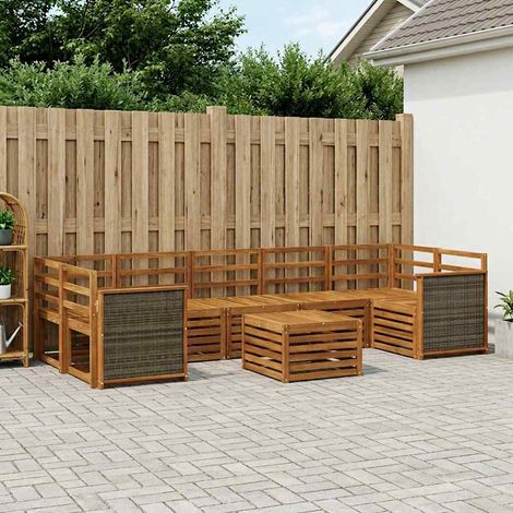 vidaXL Outdoor-Sofagarnitur 8 pcs Natur Massivholz Akazie (1/5)