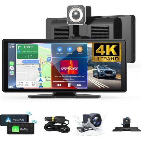 Écran Portable Sans Fil Carplay Et Android Auto - 10,26 Pouces - Résolution 1600x600 - Bluetooth 5.0 - Mise À Jour OTA - Caméra De Recul Compatible - 1 Pièce (1/5)