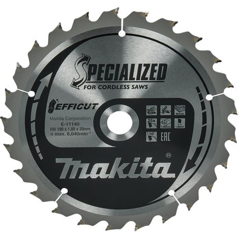 MAKITA E-11140 Efficut TCT for wood 190mm x 20mm x 25T