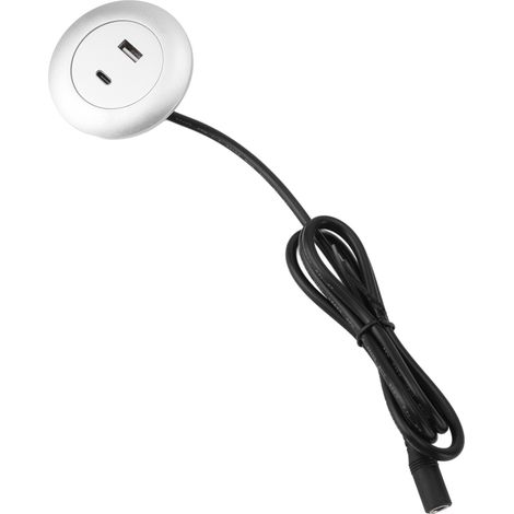 Prise encastrée de bureau hub charge USB ports USB A et C pour canapé table chevet (1/5)