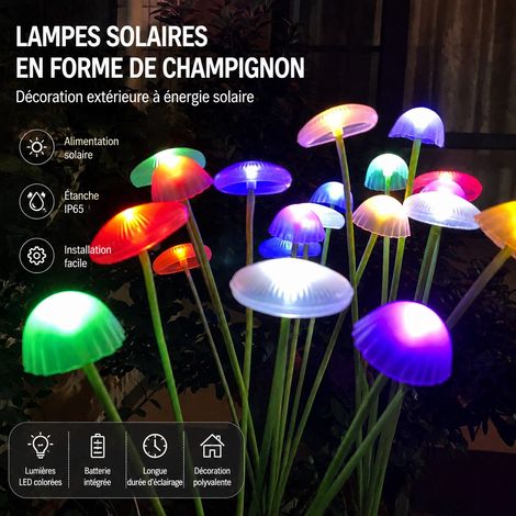 Lampe solaire méduse LED 8 têtes multicolores étanche IP65 pour jardin 8 multicolore 141 g – Livraison gratuite