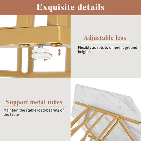 Set de tables et chaises (set de 5 pièces). Table basse moderne en marbre hexagonal. 4 chaises de salle à manger en velours vert. Pour créer un environnement chaleureux et moderne… Pieds de table en c (1/4)