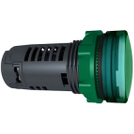 Luz LED MONOBLOQUE 24V SCHNEIDER PIL.LUM. color verde, ideal para exteriores.