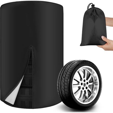 Housses Pneus Auto, 85 120cm Housse de Pneu Universelle, 210D Oxford Imperméable Sac Pneu Voiture, Saisonnier Housse Stockage Pneus AVCE Zippé, Poussière pour pour 4 Pneus Noir (1/5)