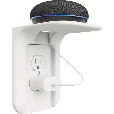 Soporte de pared para toma de corriente (1 unidad), toma de corriente doble vertical decorativa estándar, ahorra espacio, para altavoces conectados (hasta 4,5 kg), fácil instalación en un minuto (OLS0