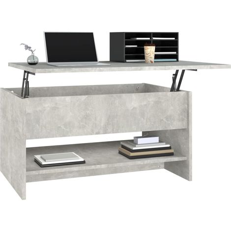 Table basse Gris béton 80x50x40 Bois d'ingénierie (1/2)