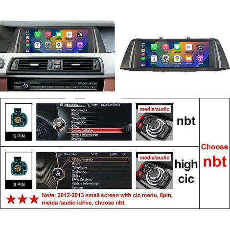 Reproductor multimedia para coche, pantalla táctil, compatibilidad con smartphone, compatible con BMW Serie 5 F10 F11 2010-2017, 10,25" Serie 5 NBT, No-b (1/2)
