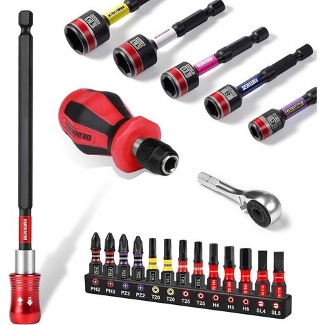 Schraubendreher Set Mini Magnet Bithalter 100mm Torx Hex 21-tlg. (1/5)