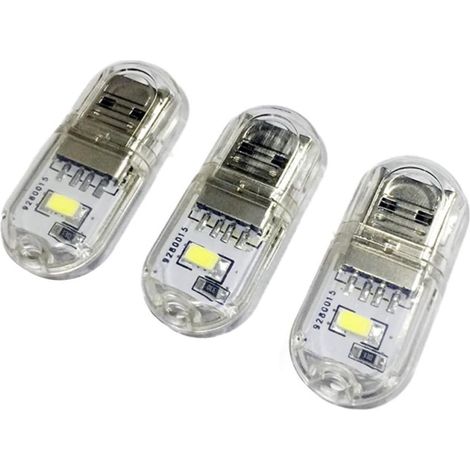 Mini Lampe USB LED Blanche Portable 6 Pièces pour Éclairage Plastique PC Cuivre, Led57302, Entrée 3v-7v, Puissance Nominale 1, 0 W (1/5)