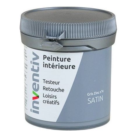 Testeur Peinture Intérieure Satin Gris Zinc 4 - INVENTIV - 0,08L