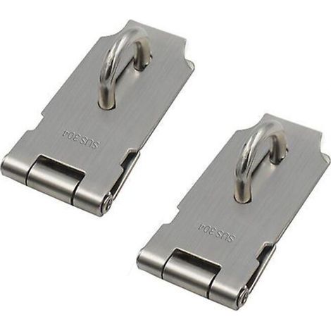 10 cm (4 Zoll) Türriegel-Set aus Edelstahl mit Vorhängeschlossschrauben, silberfarben (1/5)
