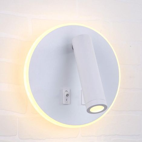 Applique LED lampe de chevet lecture murale spot + lumière chaudeㄘ forme ronde GROOFOO 11W orientableㄗ3W 8W 3000K blanc (1/4)