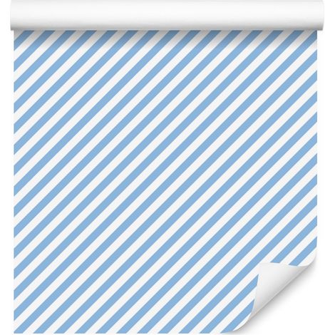 Tapete „Azurblaue Streifen“, Modell „Azurblau Mitte“ für Wohn- und Schlafzimmer, 50 x 1000 cm (1/5)