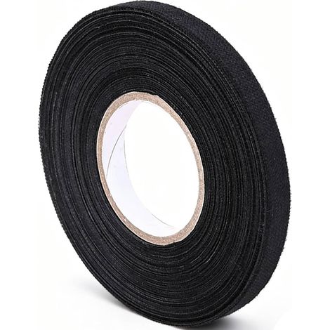 Ruban adhésif pour faisceau de câbles automobiles, Ruban en tissu pour métier à tisser Bande de tissu adhésif résistant à la chaleur Ruban électrique auto-adhésif pour (9mmx15m) (1/5)