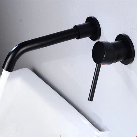 Concealed Brass Basin Faucets Hot Cold Water Mixer Tap Matte Black MUMU