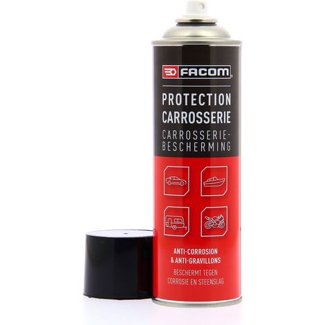 Facom – Protection carrosserie 500ml anti-corrosion – Couche noire étanche – Résiste aux gravillons et à l'eau – Application facile et rapide