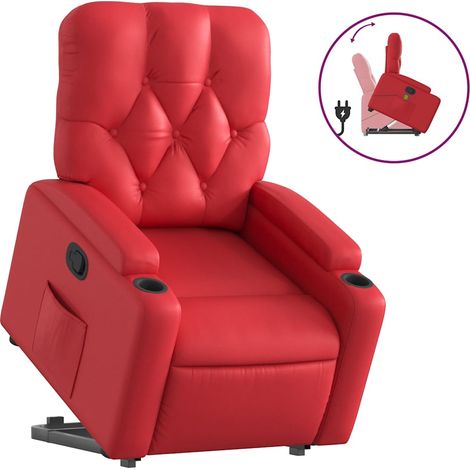 Maison Exclusive - Relaxsessel mit Aufstehhilfe Rot Kunstleder