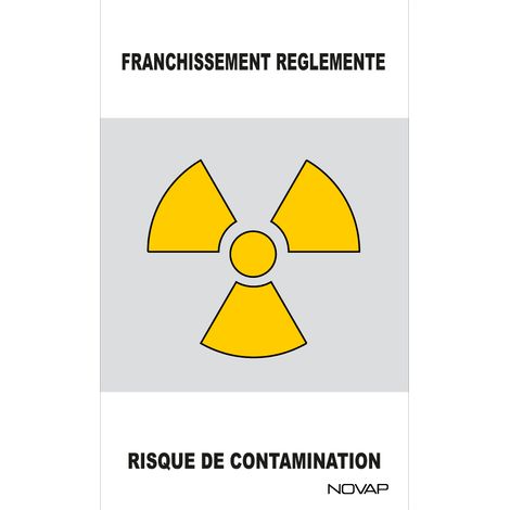 Panneau Danger de zone Franchissement réglementé risque contamination - Rigide 330x200mm - 4161501