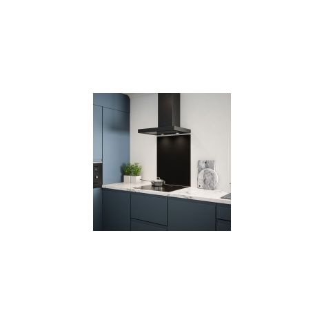Matt Black Glass Kitchen Splashback 600mm x 750mm (1/2)