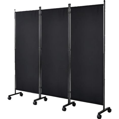 Écran de confidentialité portable, pliable à 360°, structure en fer épaissie, hauteur : 180 cm, largeur : 120 cm par panneau, assemblage requis (1/5)