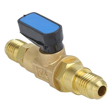 Kit de recharge en fluor, 1/4SAE Climatisation Outils de réfrigérateur Adaptateur de valve de contrôle du réfrigérant Robinet à tournant sphérique en fluor, 2.8x1.2x0.4 pouces (1/5)