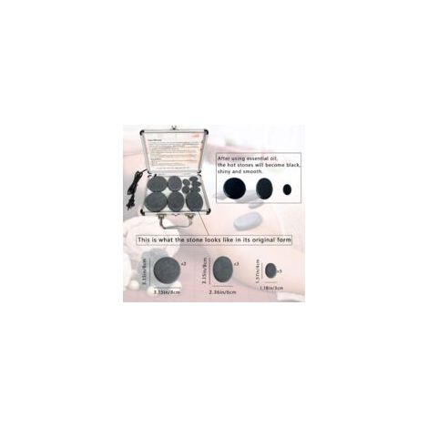 Kit de calentador de piedras calientes ajustable de 86 a 167 grados Fahrenheit, piedras calientes con kit de calefacción - Crezuo (1/3)