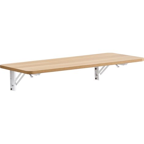 Mesa plegable de pared para espacios pequeños de madera y metal 80 x 40 cm blanca HOMVRA (1/5)